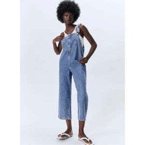 Zara Denim Jumpsuit Overalls Size Medium